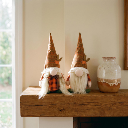 fall pumpkin gnome decorations in the Hollow Pine house