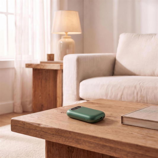 double sided rechargeable hand warmer in the Hollow Pine house