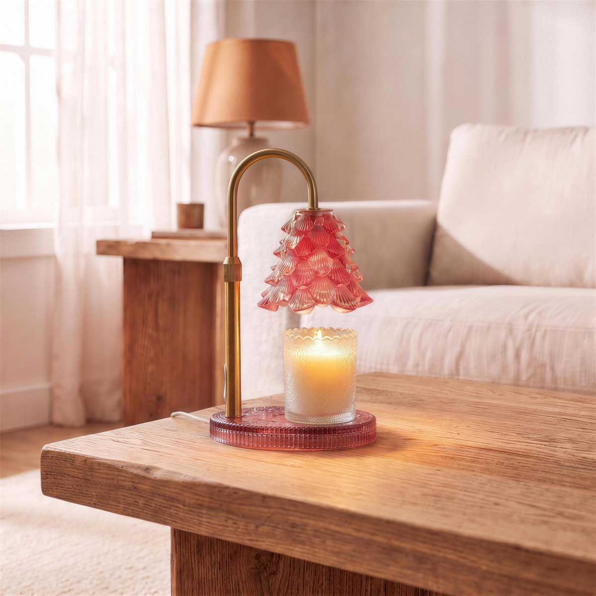 candle warmer lamp with timer pink in the Hollow Pine house