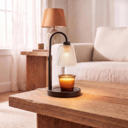 candle warmer lamp with timer black in the Hollow Pine house