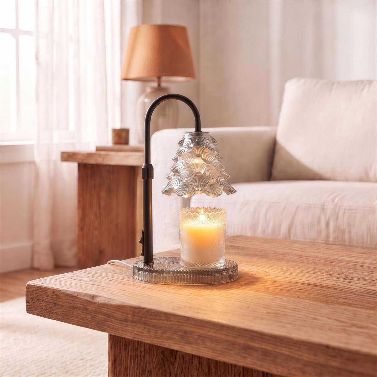 candle warmer lamp with timer white in the Hollow Pine house