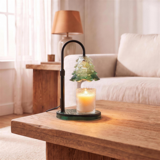candle warmer lamp with timer green in the Hollow Pine house