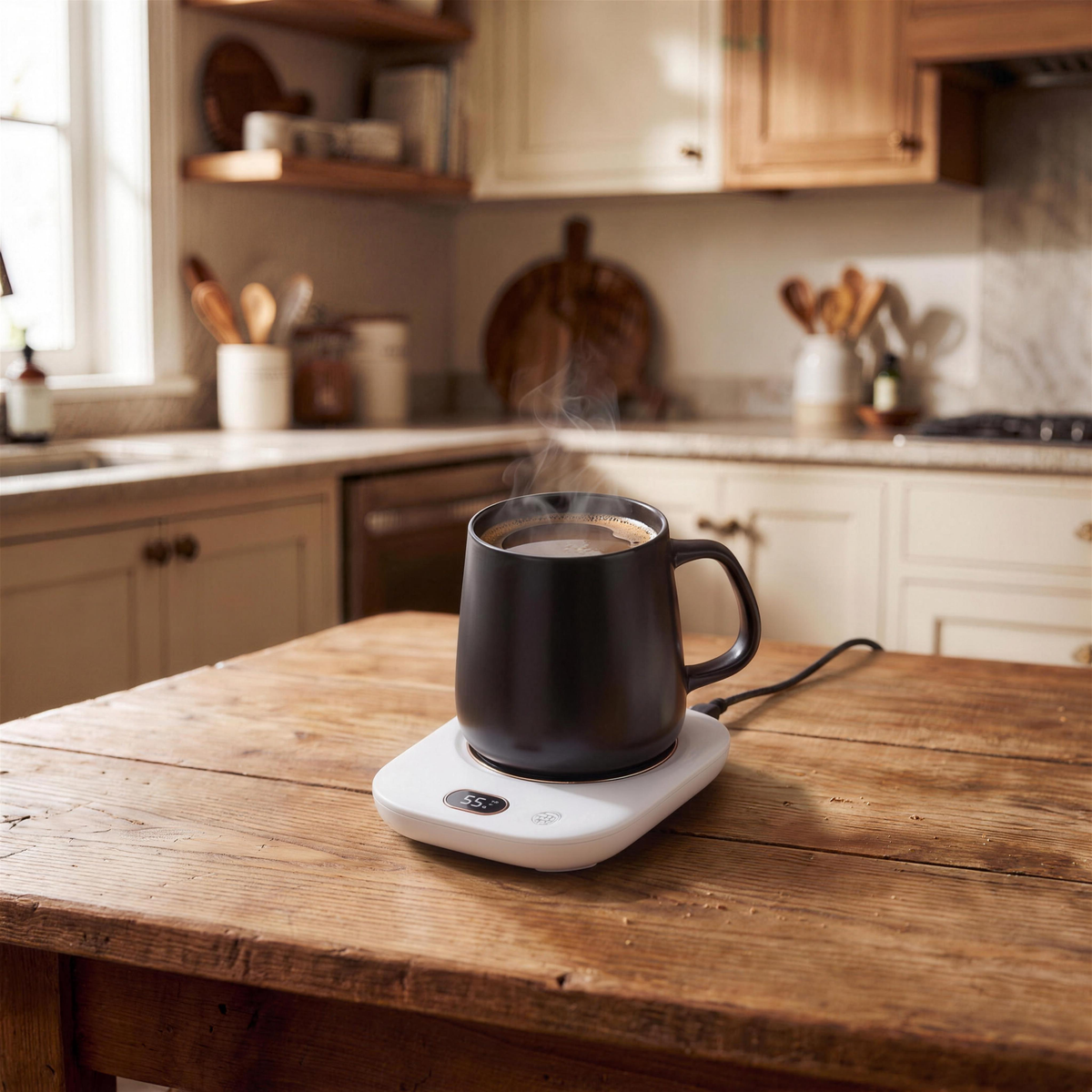 USB Coffee Mug Warmer, 3 Colors in White in the Hollow Pine house
