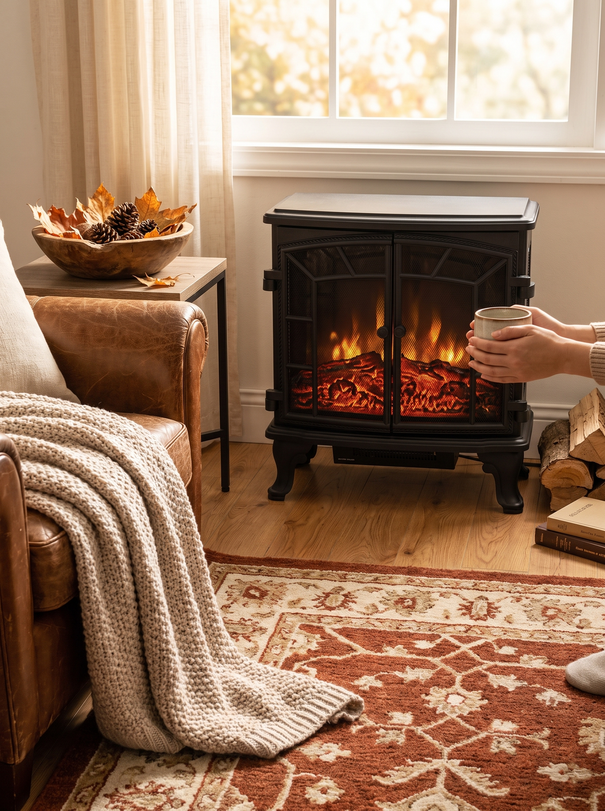 27" Electric Fireplace Heater: Gather Around The Glow
