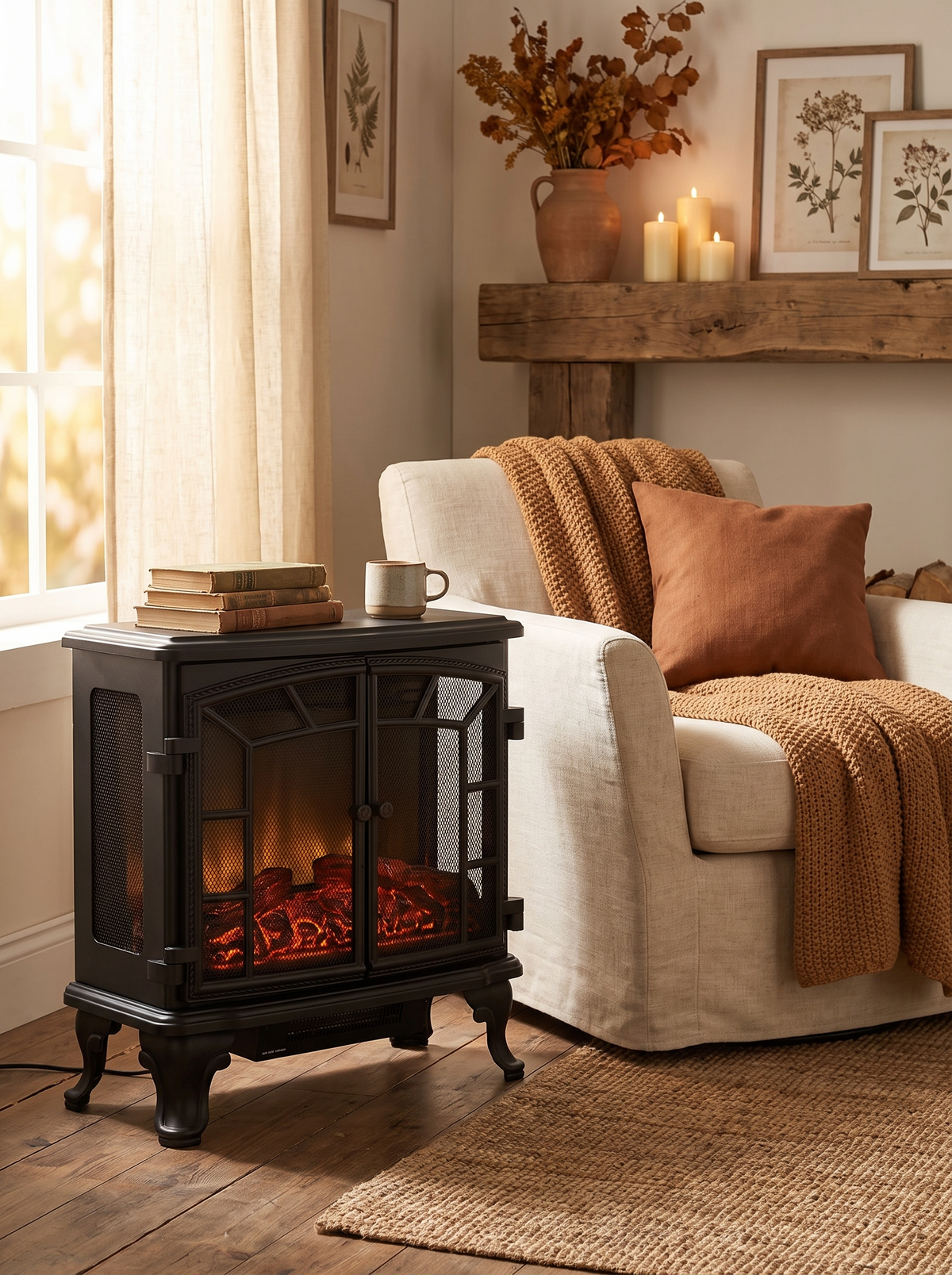 27" Electric Fireplace Heater: Heat On, Or Just Ambiance