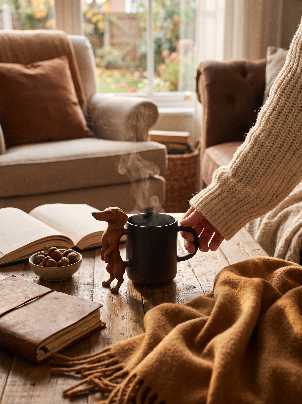 3D Handmade Dachshund Mug: Coffee With A Little Company