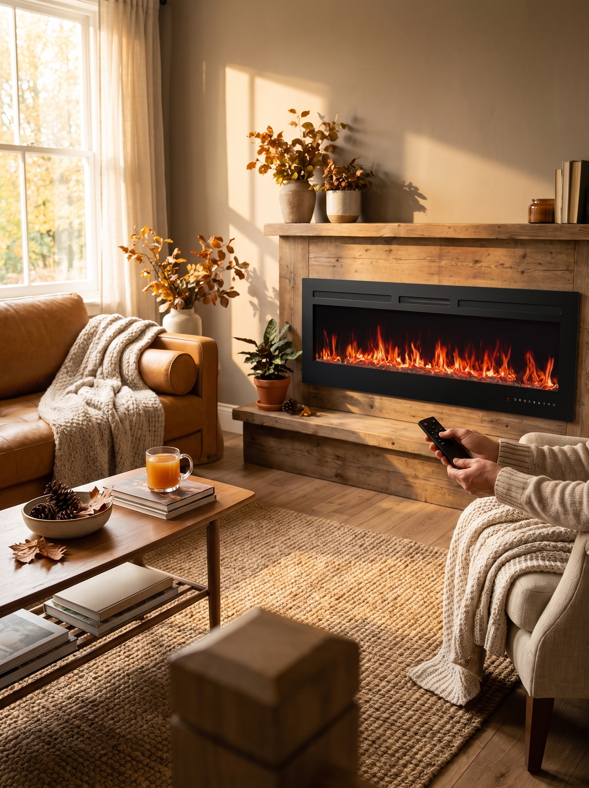 Electric Fireplace Heater With Remote Control: Moves Wherever You Need It