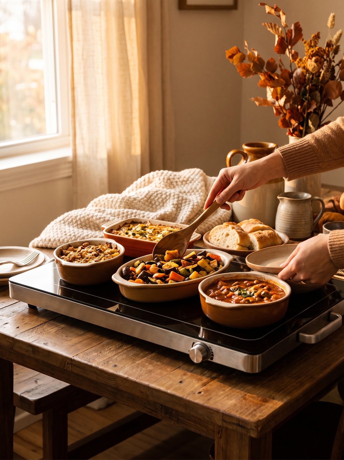 Electric Glass Top Food Warming Tray With Adjustable: Glass Top, Adjustable Heat