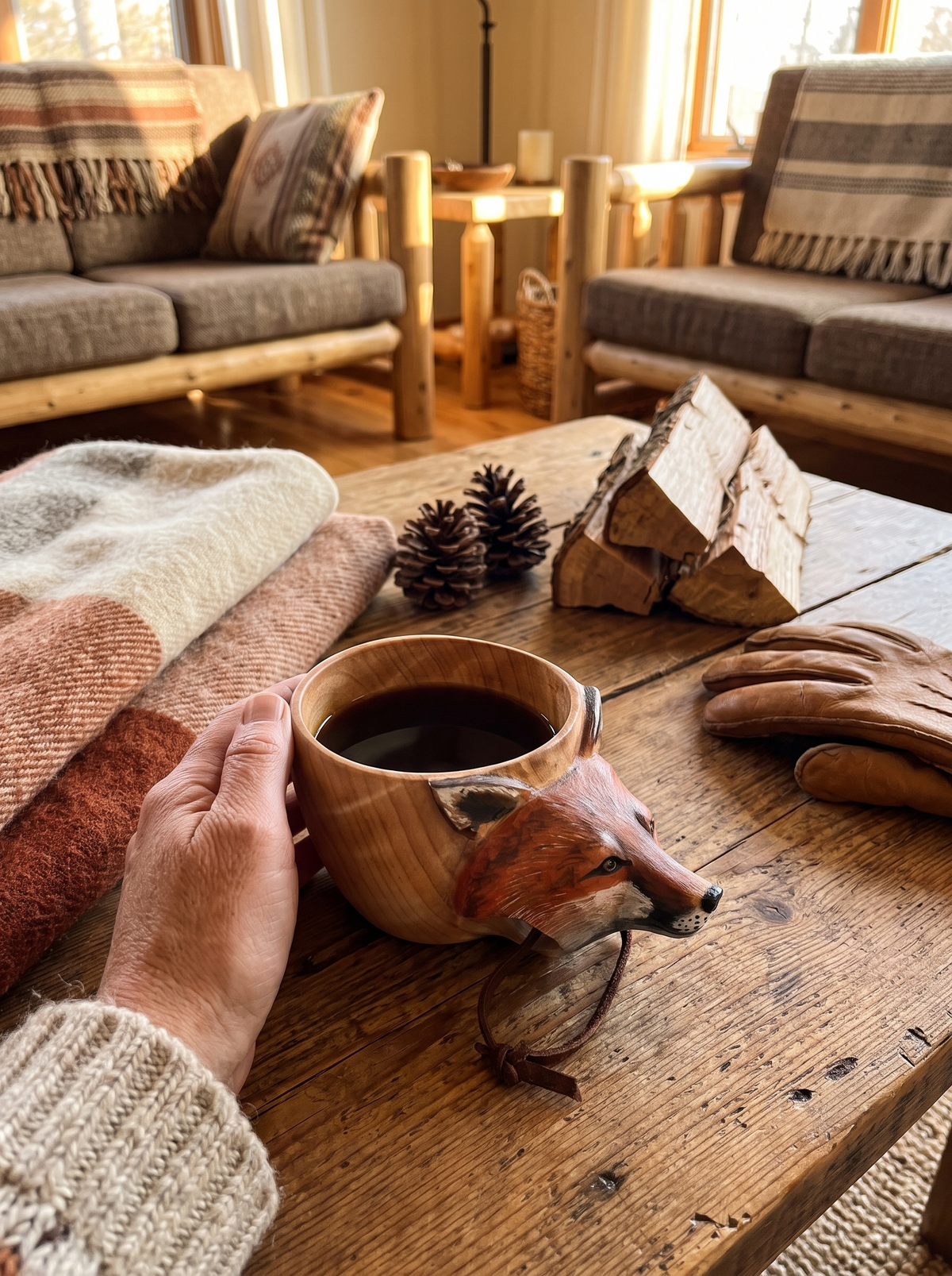Hand Carved Cup Scandinavian Kuksa Wooden Mug Camping Gear: Coffee By The Campfire