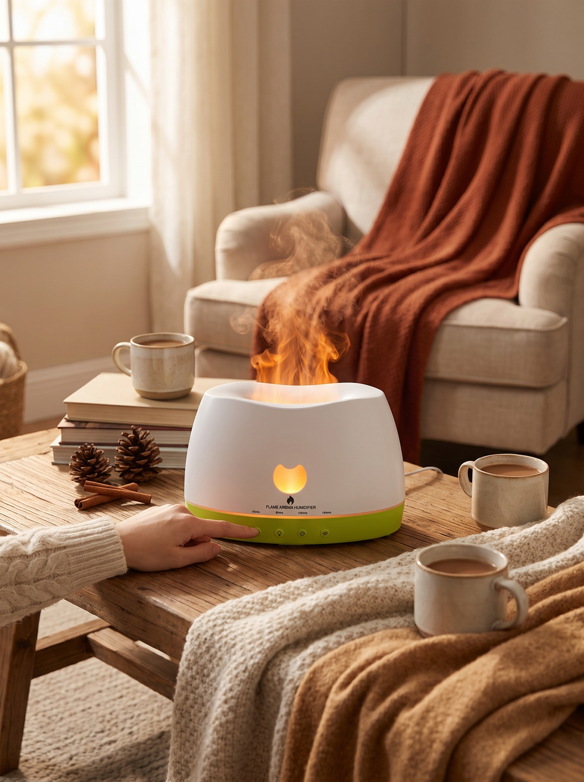 New Essential Oil Diffuser Flame Diffuser Baby Cold Mist: Firelight Without The Fire