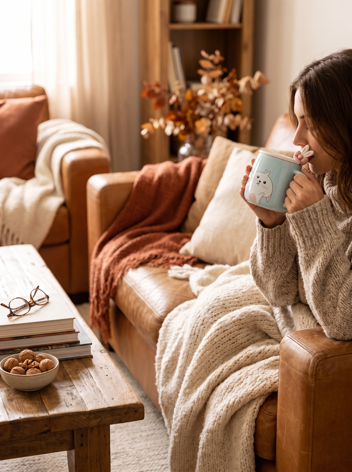 Rabbit Bow Ceramic Mug-Light Blue: For Gifting Or Keeping