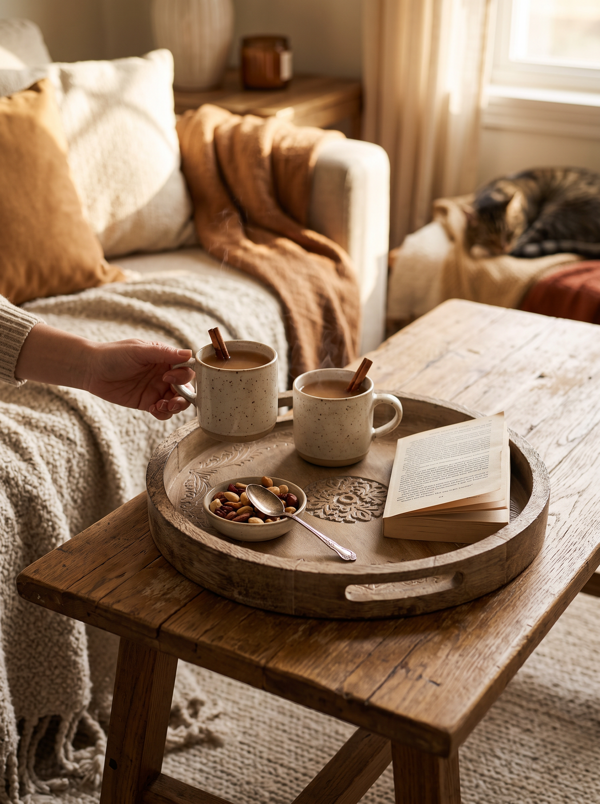 Round Mango Wood Serving Tray: Everything Within Reach
