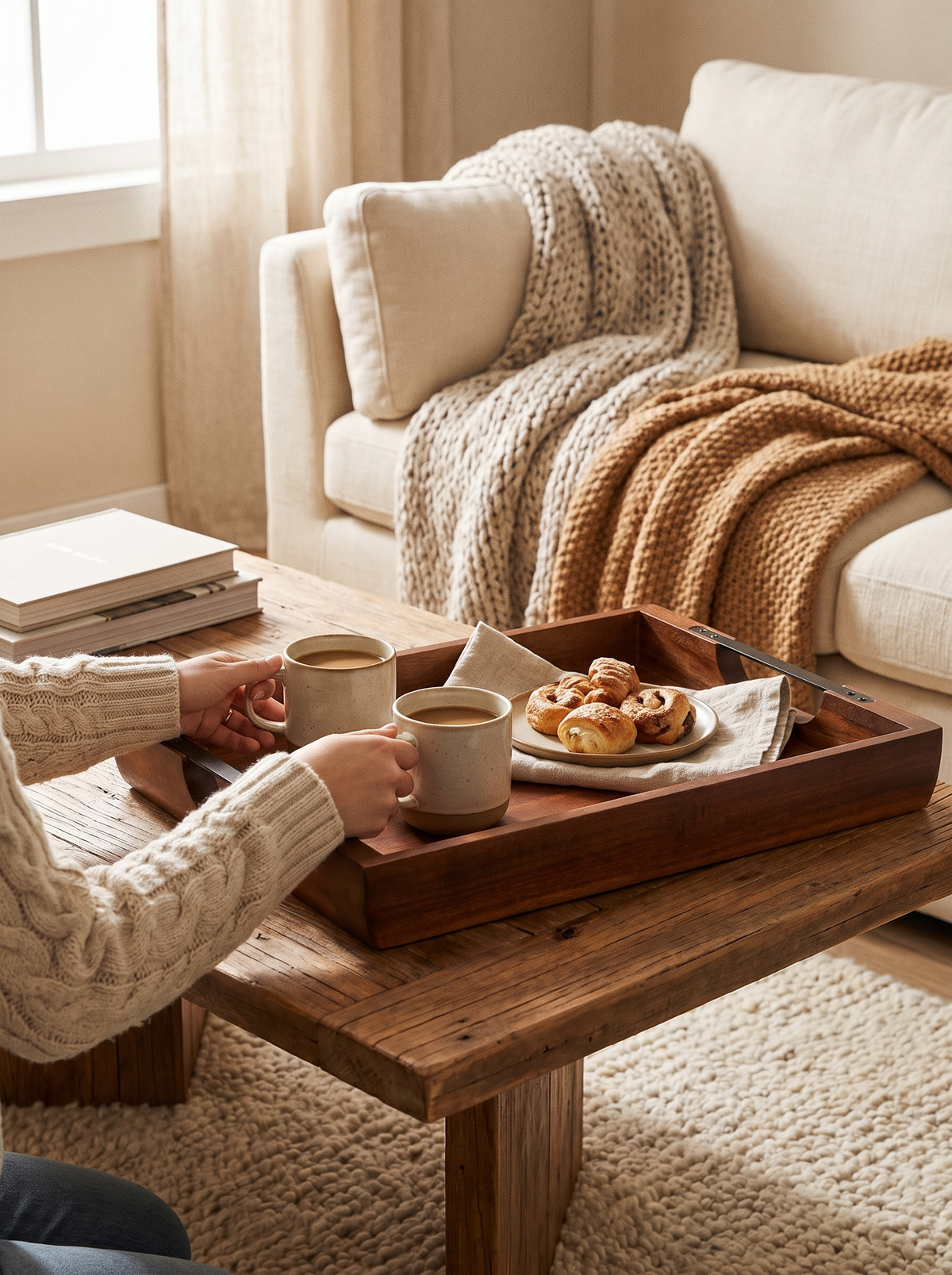 Serving Tray 17x12.2 Inch Acacia Food Serving Table Laptop: Acacia Wood, Built To Age Well
