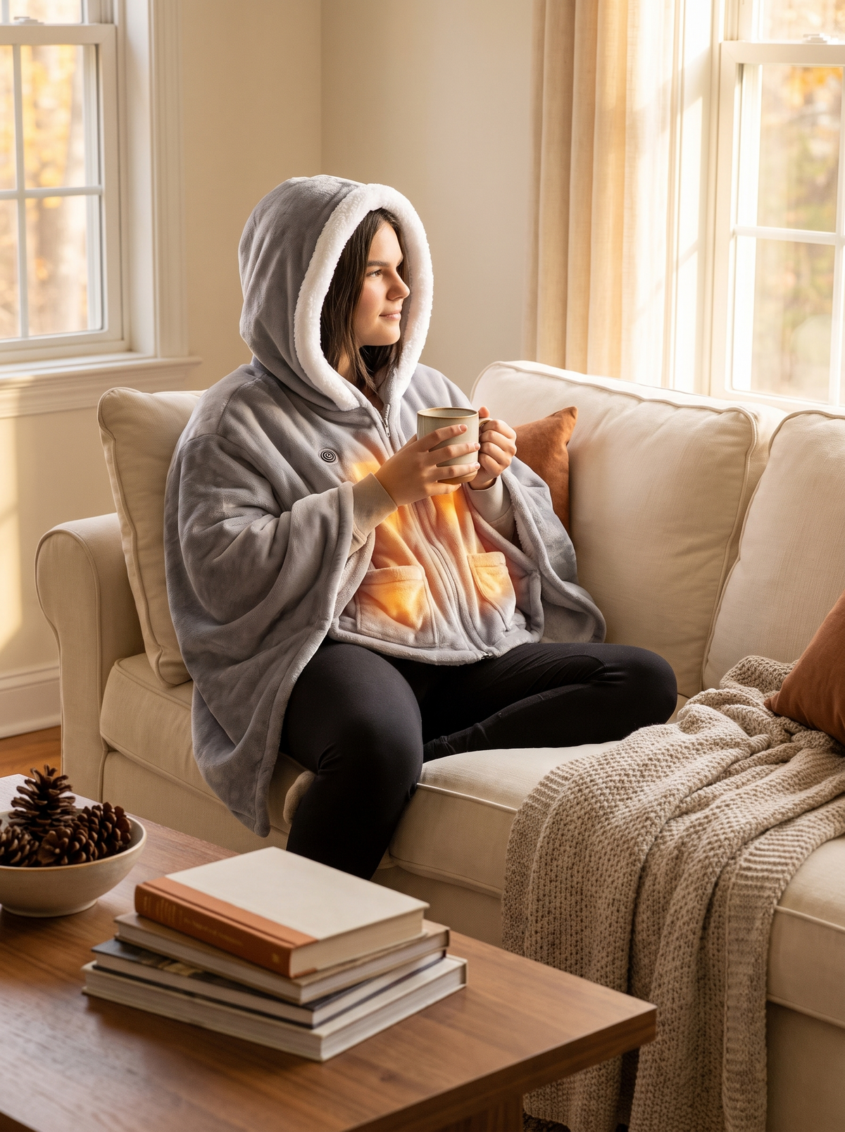 Wearable Heated Throw Blanket Double-Sided Flannel: Warmth That Walks With You