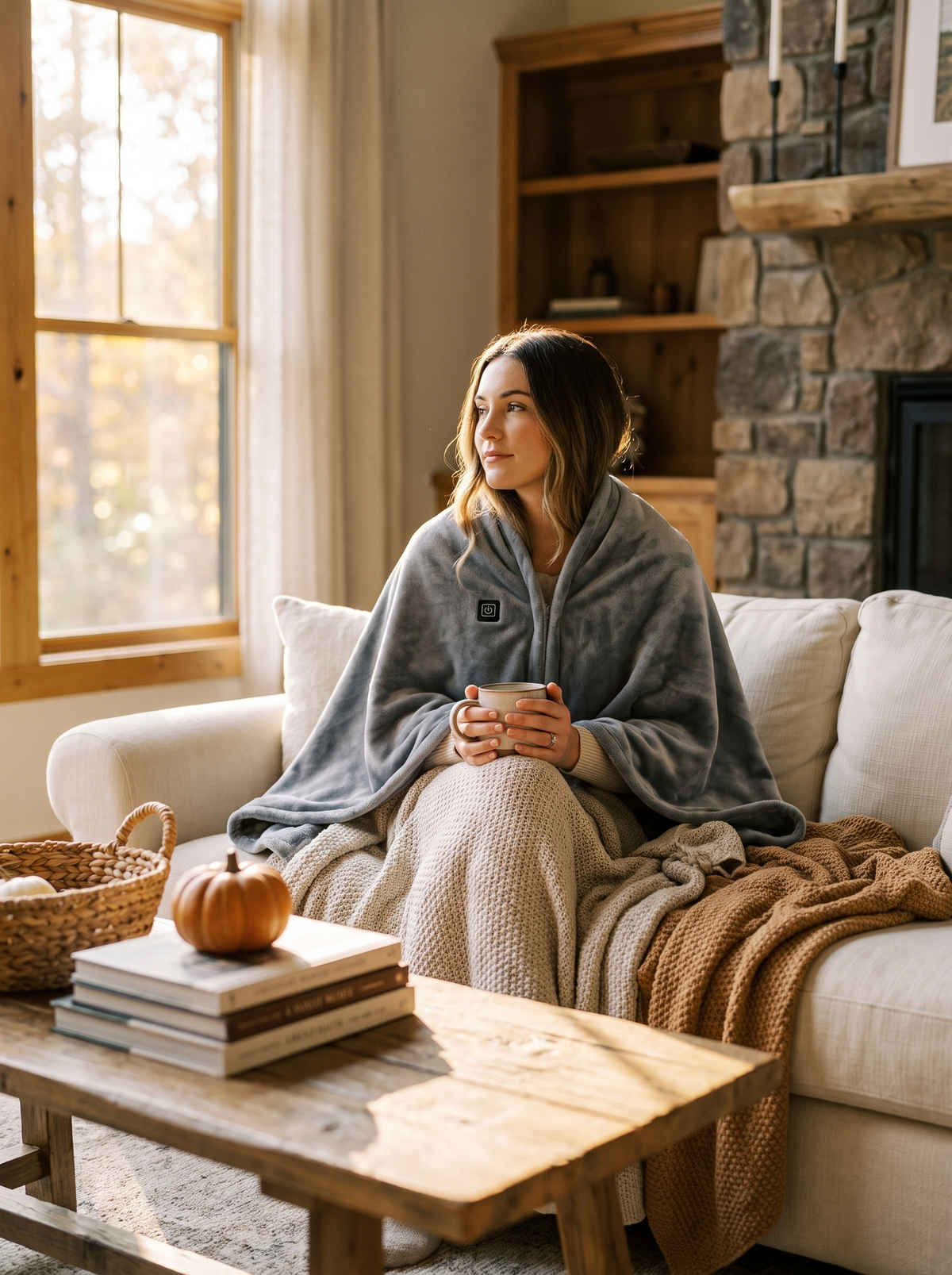 Wearable USB Heated Shawl: USB Powered, Pocket Ready